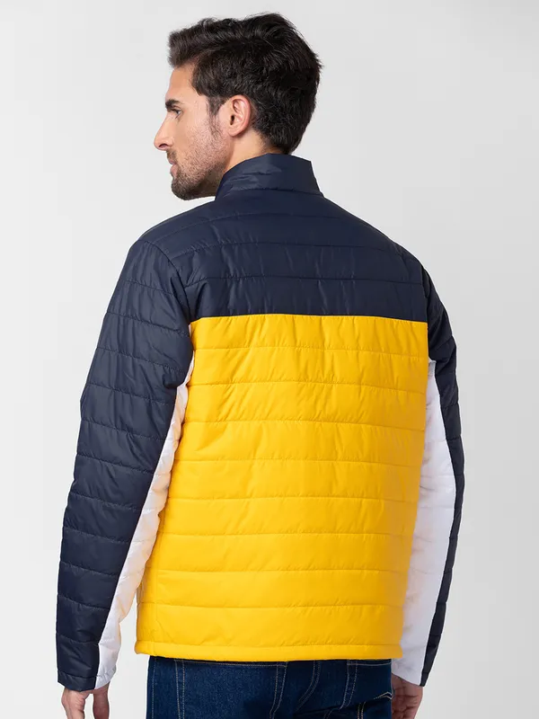 Being Human Regular Fit Men Collared Jackets-Navy/White/Yellow