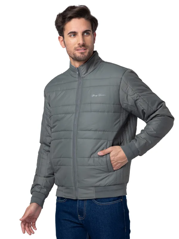 Being Human Regular Fit Men Collared Jackets-Grey