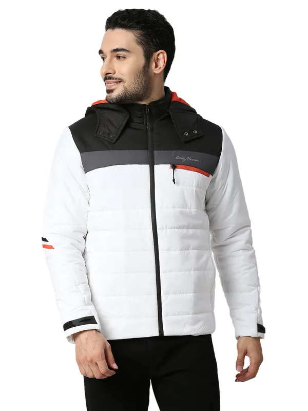 Being Human Clothing Men Regular Fit Collared Jackets-White