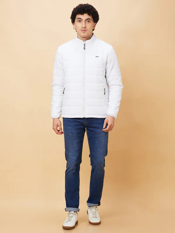 Being Human Men  Jackets-White And Forest Green