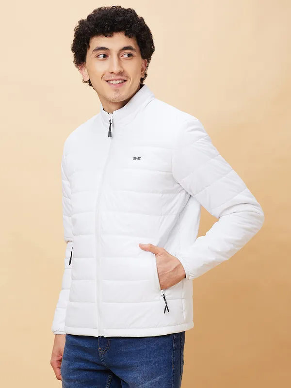 Being Human Men  Jackets-White And Forest Green