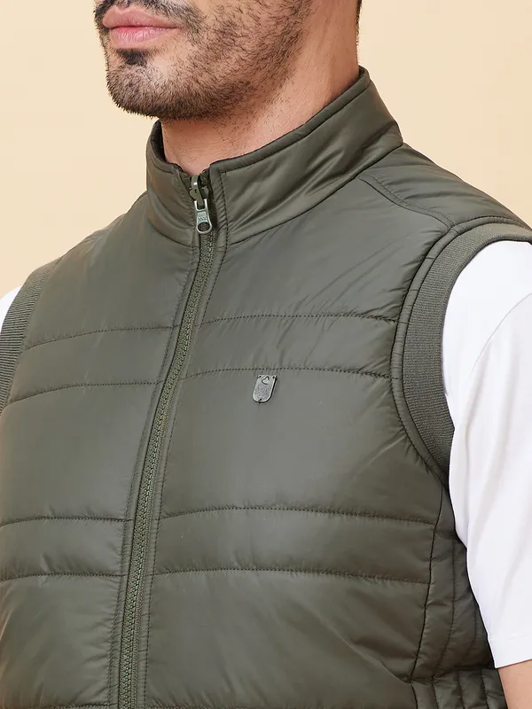 Being Human Clothing Men  Jackets-Military Green And Black