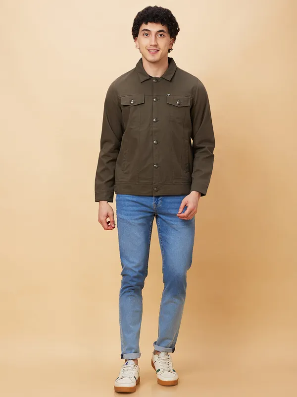 Being Human Men  Jackets-Olive