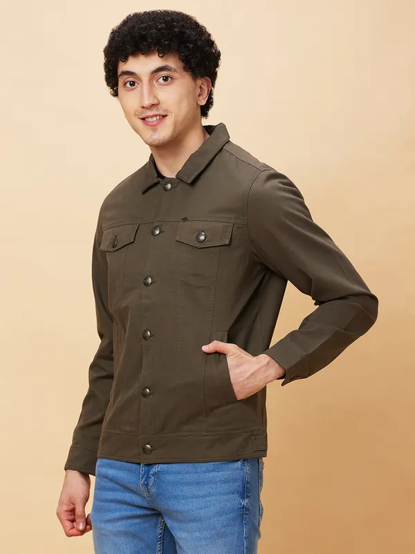 Being Human Men  Jackets-Olive