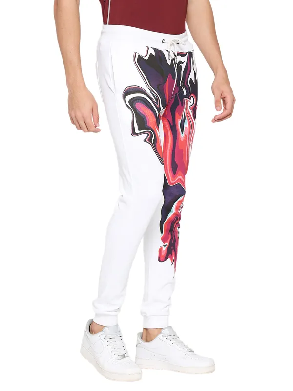 Being Human Men Regular Fit Track-White