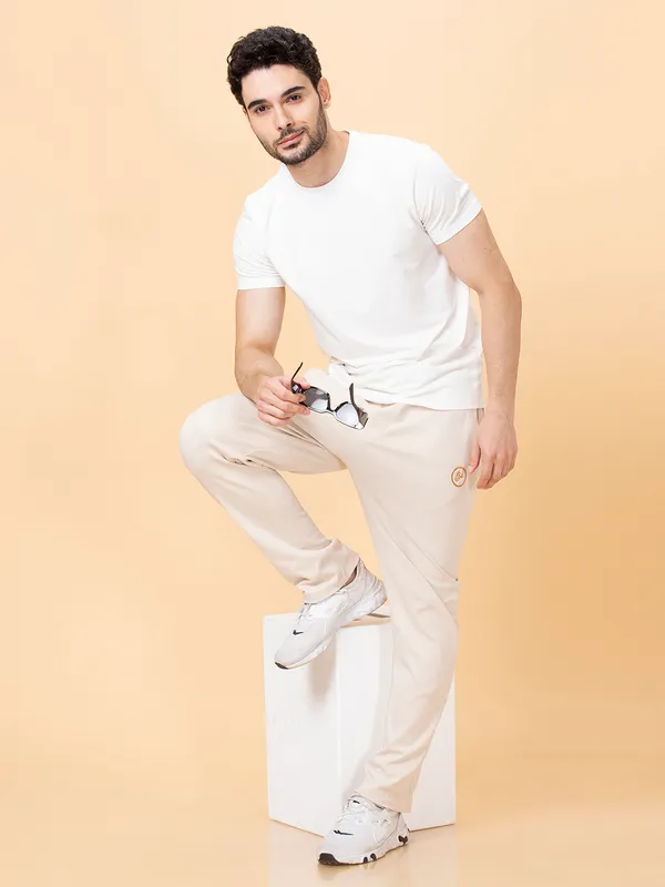 Being Human Clothing Men Regular Fit Track Pant-Chalk