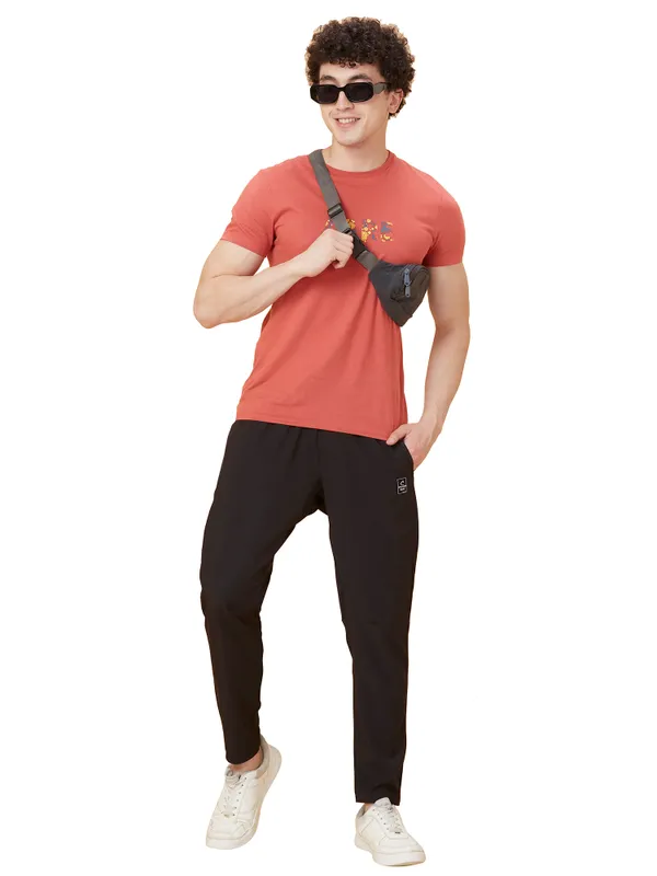 Being Human Clothing Men Regular Fit Track Pant-Black Beauty