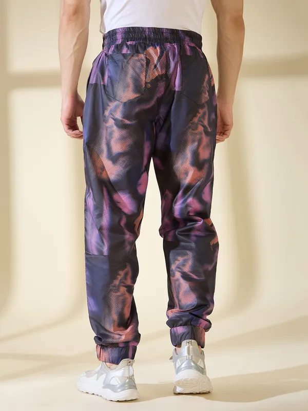 Being Human Clothing Men None Track Pant-Black/Pulple