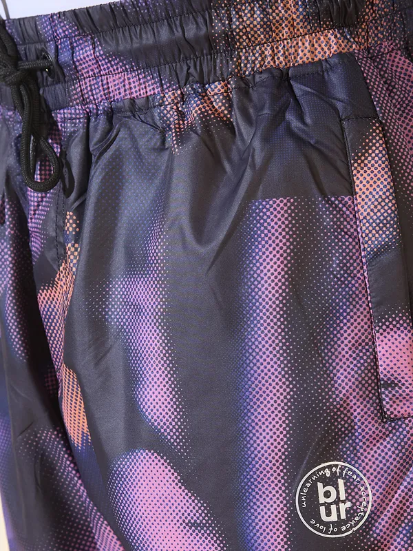 Being Human Clothing Men None Track Pant-Black/Pulple