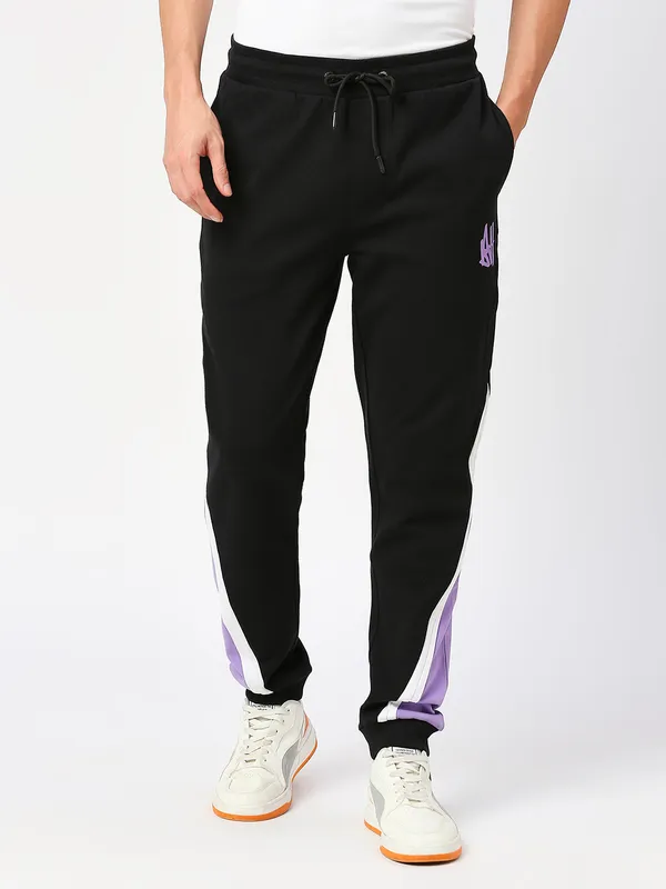 Being Human Clothing Men None Track Pant-Jet Black