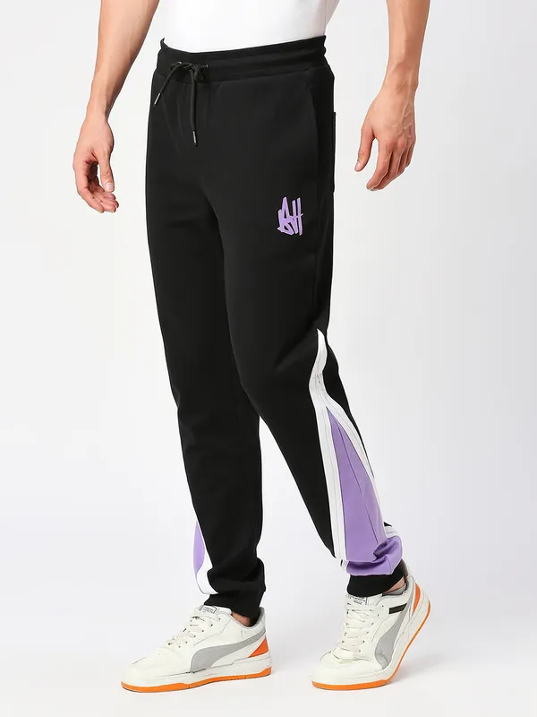 Being Human Clothing Men None Track Pant-Jet Black