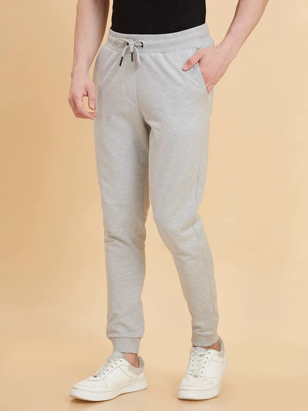 Being Human Clothing Men Regular Fit Track Pant-Grey Melange