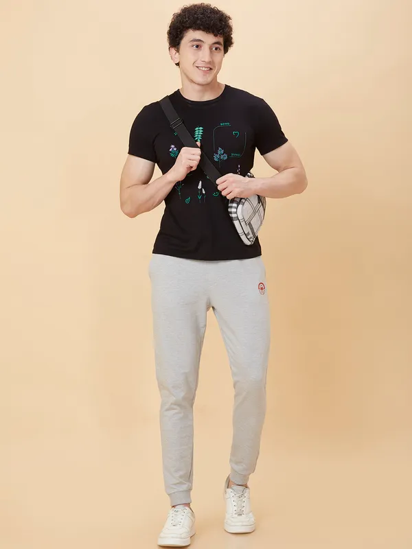 Being Human Clothing Men Regular Fit Track Pant-Grey Melange
