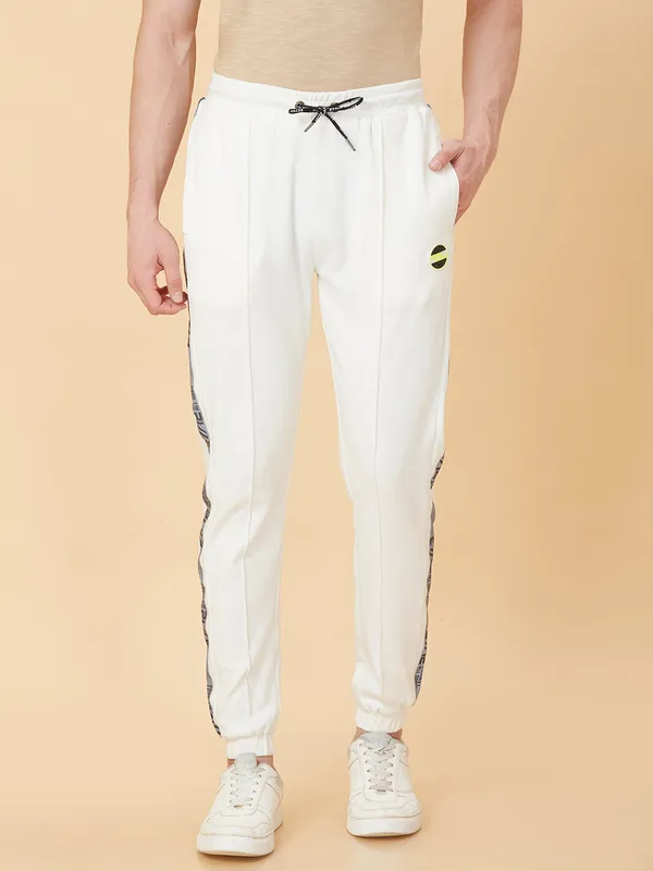 Being Human Clothing Men Regular Fit Track Pant-Snow White
