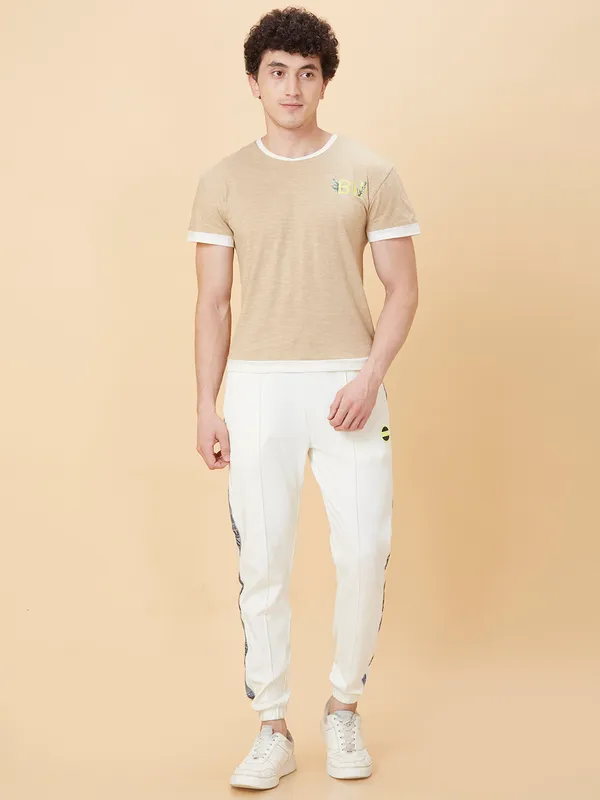 Being Human Clothing Men Regular Fit Track Pant-Snow White
