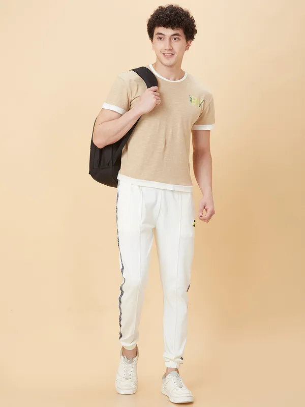 Being Human Clothing Men Regular Fit Track Pant-Snow White