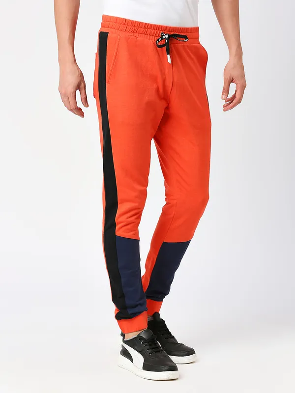 Being Human Clothing Men Regular Fit Track Pant-Orange Com