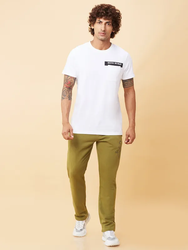 Being Human Clothing Mens-Bottom Track Olive