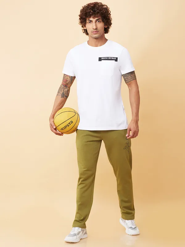 Being Human Clothing Mens-Bottom Track Olive