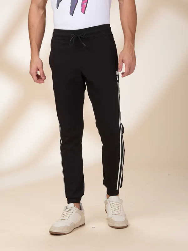 Being Human Men Black Vertical Stripes Jogger
