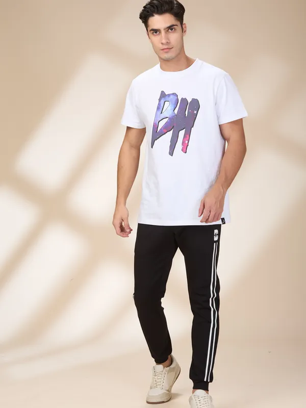 Being Human Men Black Vertical Stripes Jogger