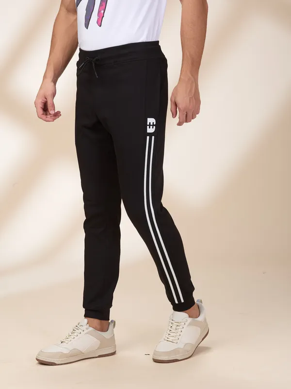 Being Human Men Black Vertical Stripes Jogger