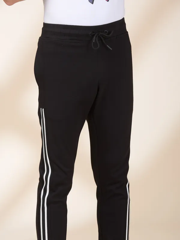 Being Human Men Black Vertical Stripes Jogger