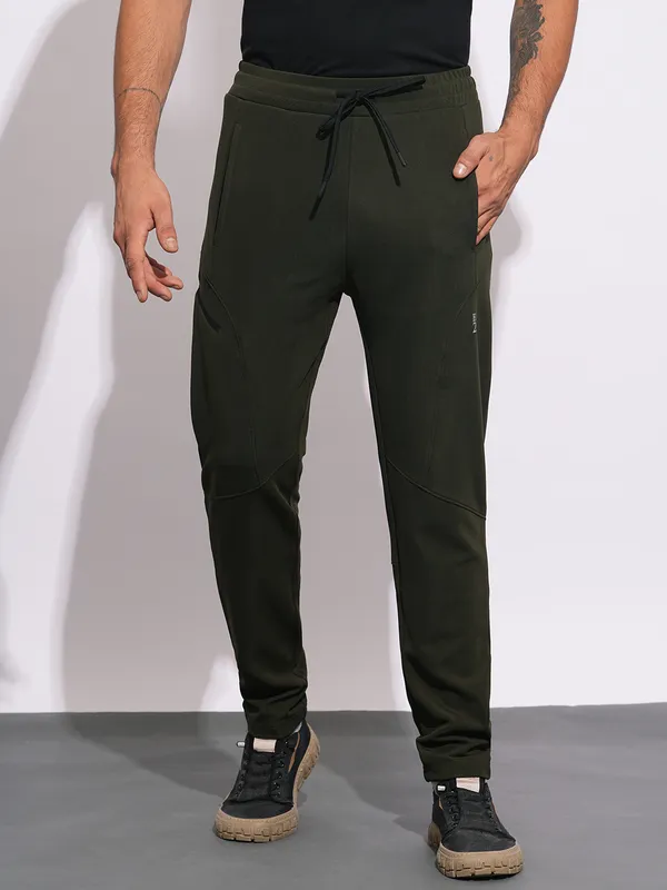 Being Human Clothing Mens-Bottom Track Olive