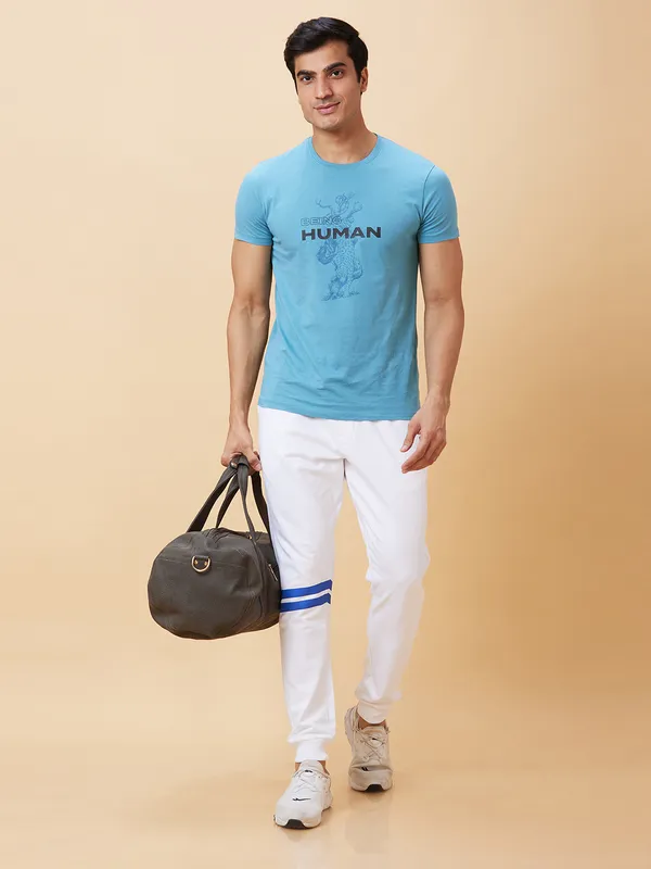 Being Human Clothing Men Regular Fit Track-White