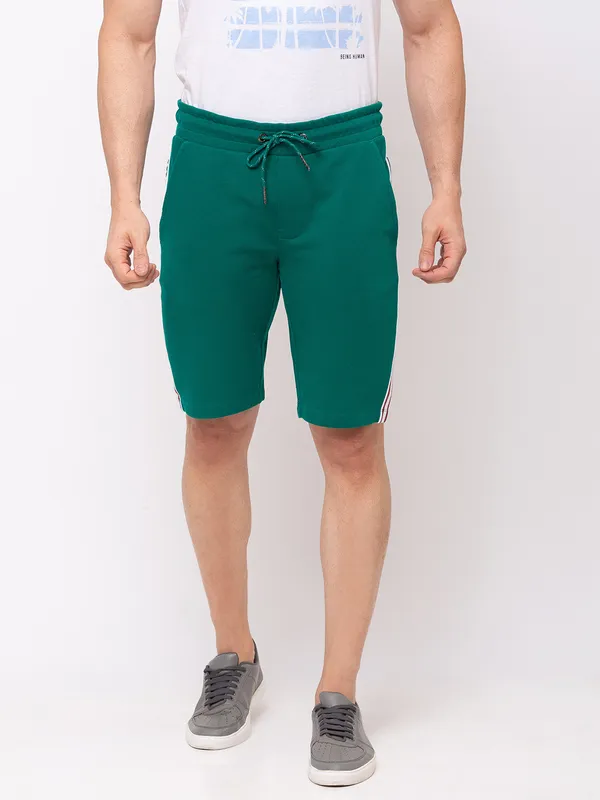 Being Human Men Regular Fit Shorts-Alpine Green