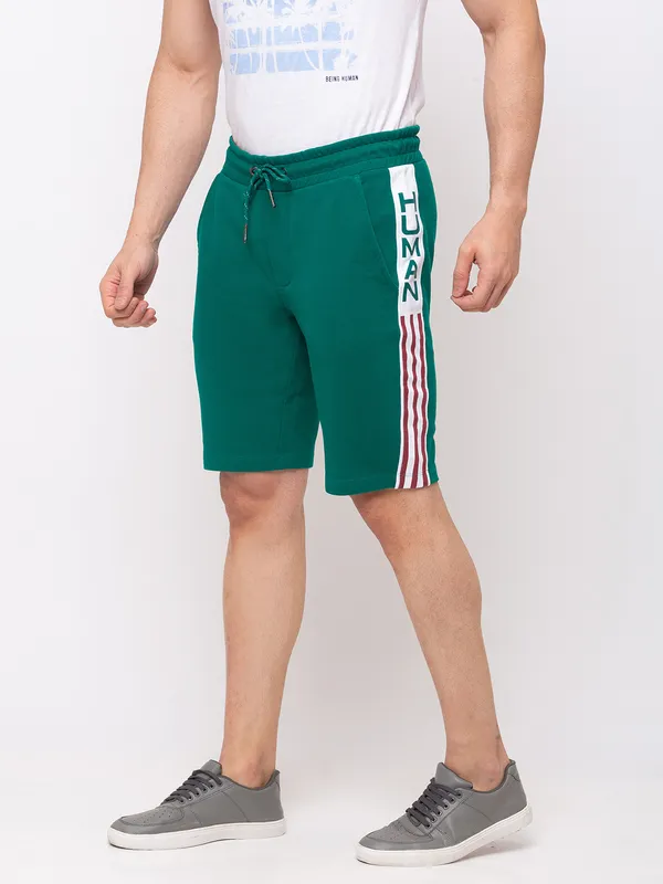 Being Human Men Regular Fit Shorts-Alpine Green