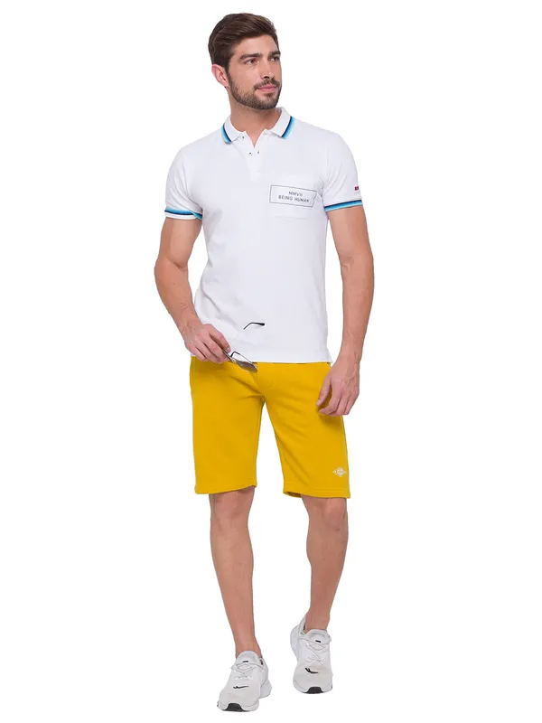 Being Human Men Regular Fit Shorts-Yellow