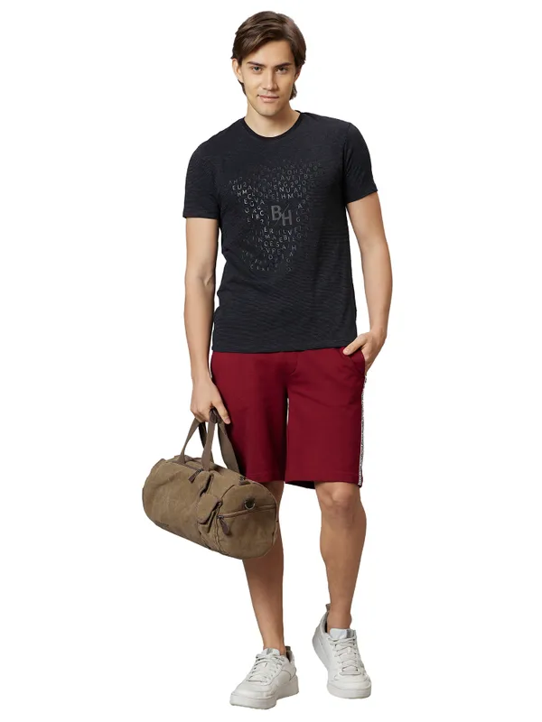 Being Human Clothing Men Regular Fit Shorts-Pomogranate