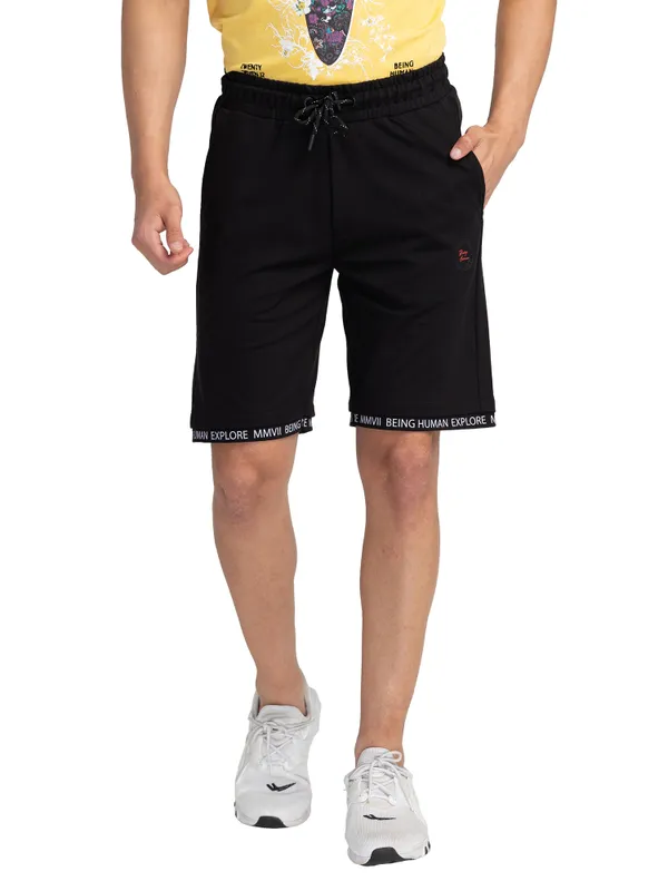 Being Human Men Regular Fit Shorts-Black