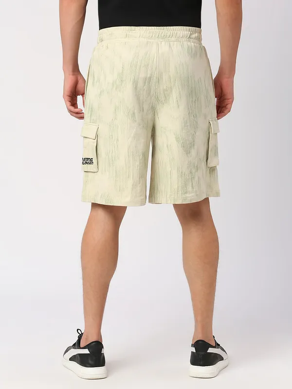 Being Human Men Regular Fit Track Shorts-Snow White