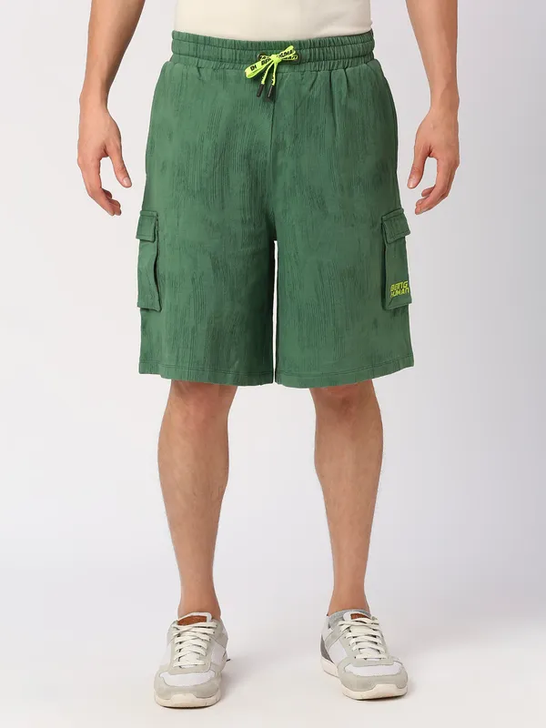 Being Human Men Regular Fit Track Shorts-Sulphur Spring