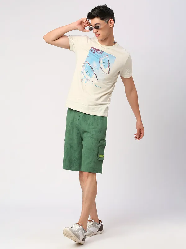 Being Human Men Regular Fit Track Shorts-Sulphur Spring