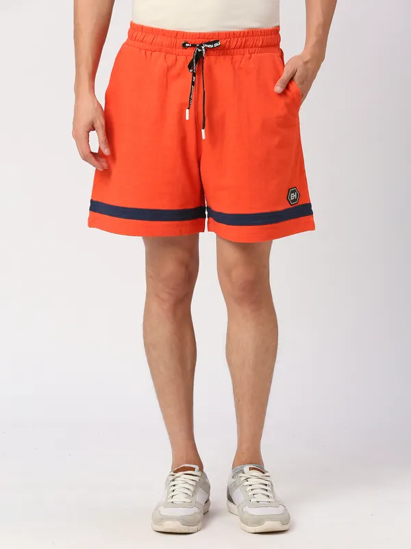 Being Human Clothing Men Regular Fit Track Shorts-Orange Com
