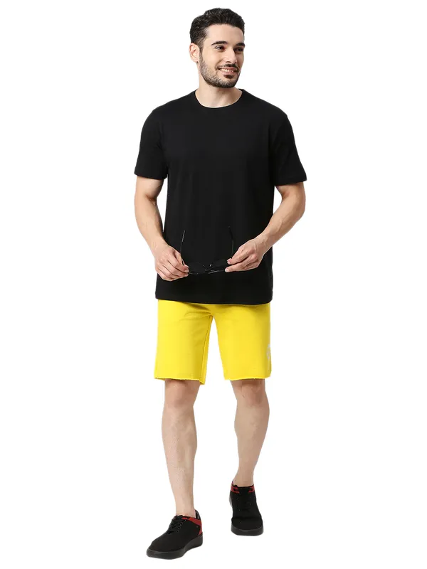 Being Human Clothing Men Regular Fit Shorts-Yellow