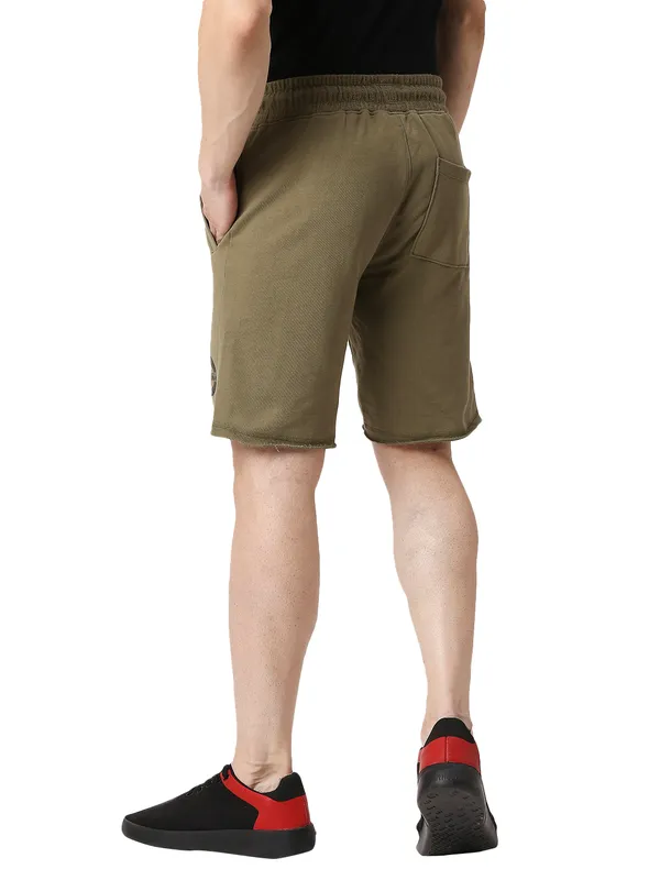 Being Human Clothing Men Regular Fit Shorts-Olive