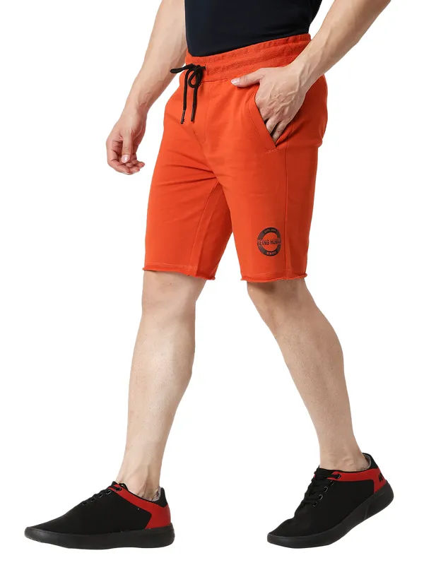 Being Human Clothing Men Regular Fit Shorts-Orange