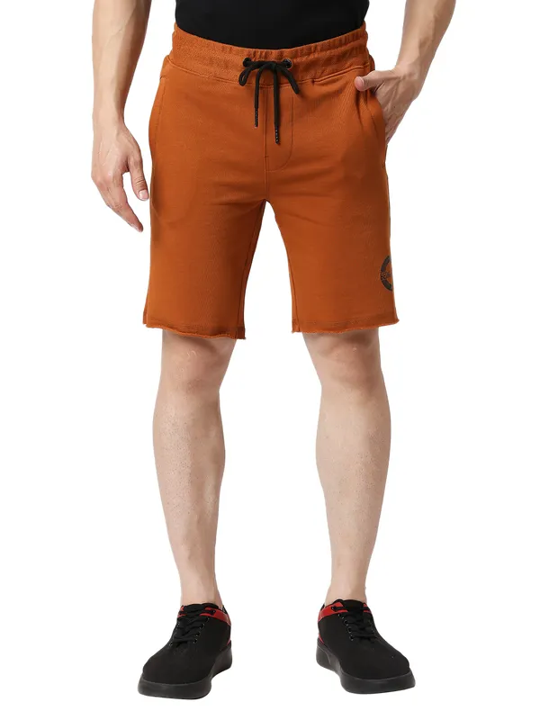 Being Human Clothing Men Regular Fit Shorts-Rust