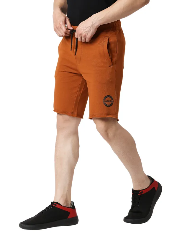 Being Human Clothing Men Regular Fit Shorts-Rust