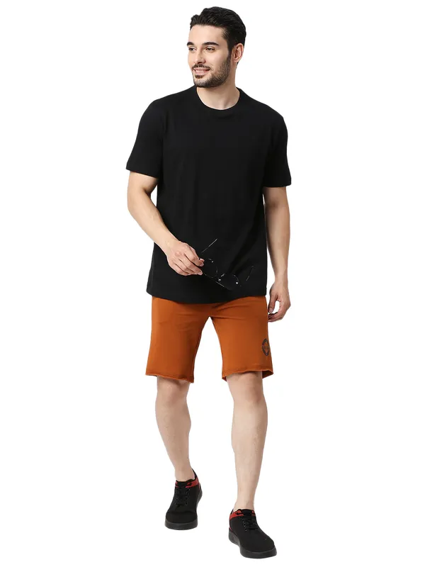 Being Human Clothing Men Regular Fit Shorts-Rust