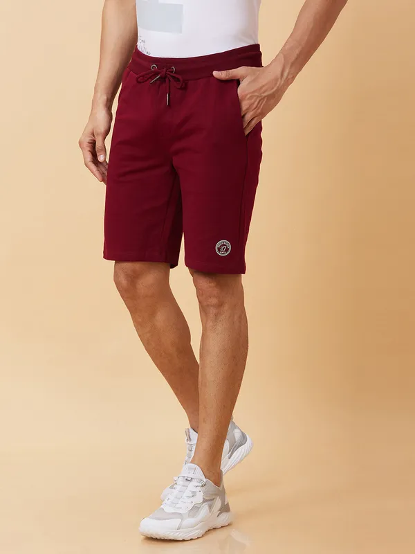Being Human Clothing Men Regular Fit Shorts-Wine