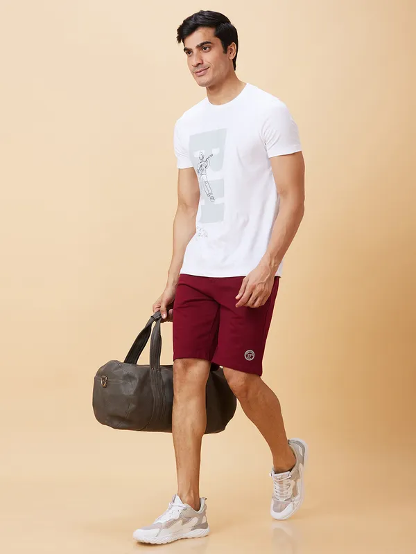 Being Human Clothing Men Regular Fit Shorts-Wine