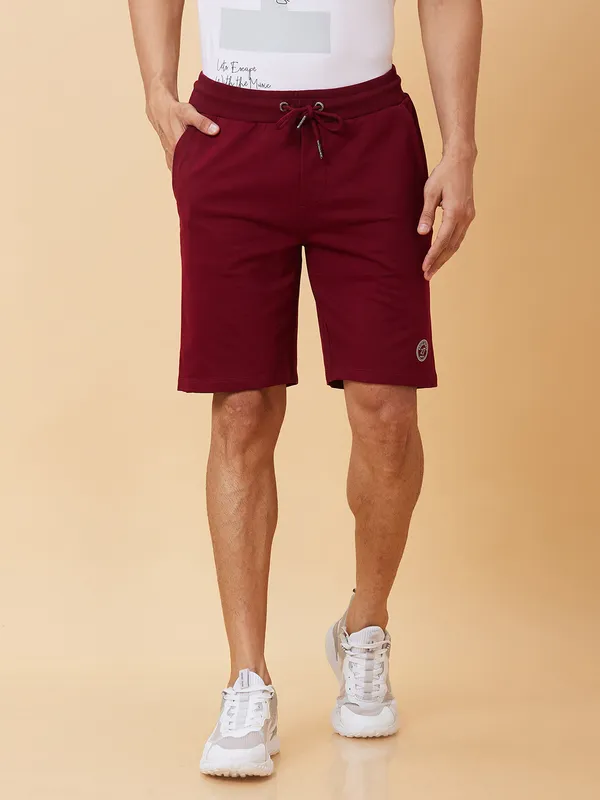 Being Human Clothing Men Regular Fit Shorts-Wine