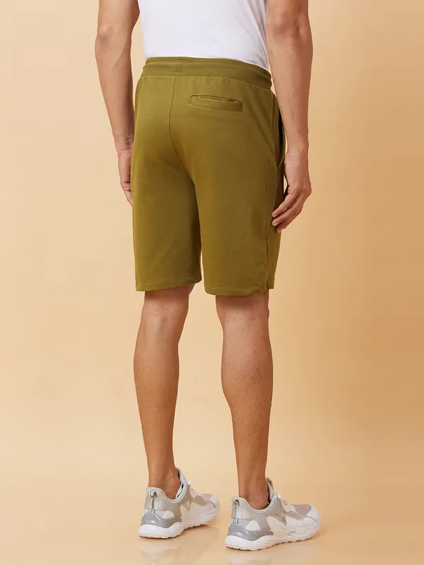 Being Human Men Regular Fit Shorts-Olive