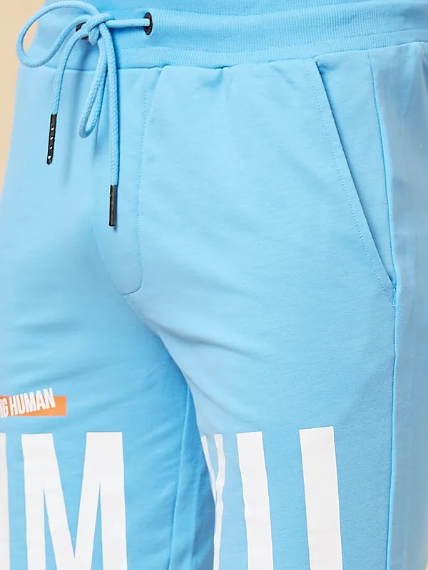 Being Human Men Regular Fit Shorts-Light Blue