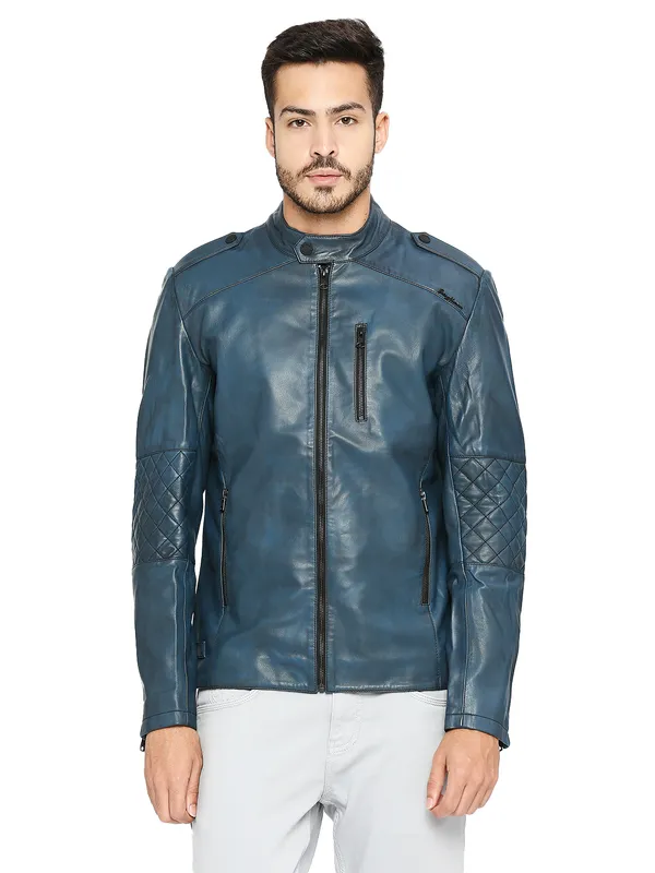 Being Human Regular Fit Men Collared Jackets-Blue